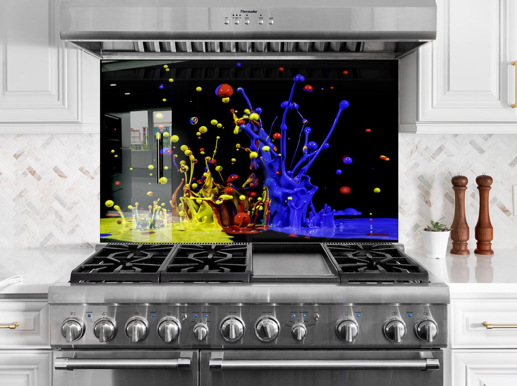 Abstract Tempered Glass Backsplash-BacksplashArtworks