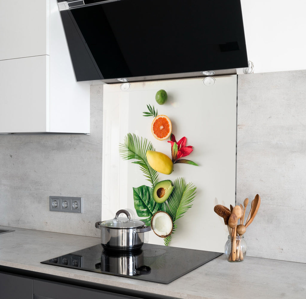 Tropical Fruit Glass Kitchen Backsplash – Vibrant Summer Vibe Design-BacksplashArtworks