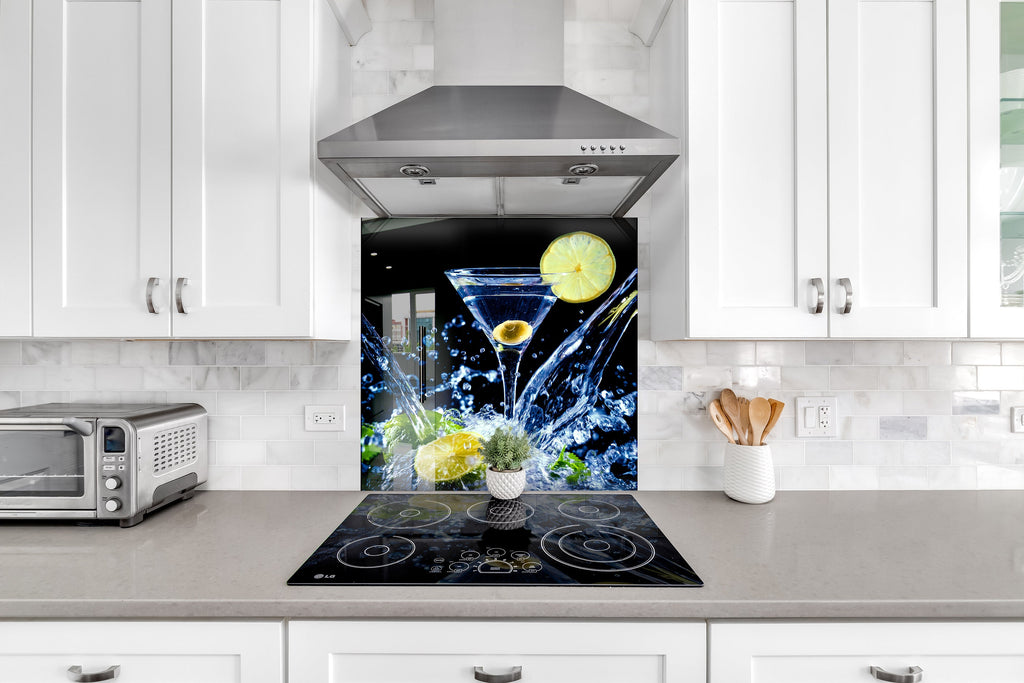 Luxury Martini Splash - Glass Kitchen Backsplash-BacksplashArtworks