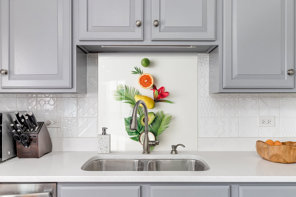 Tropical Fruit Glass Kitchen Backsplash – Vibrant Summer Vibe Design-BacksplashArtworks