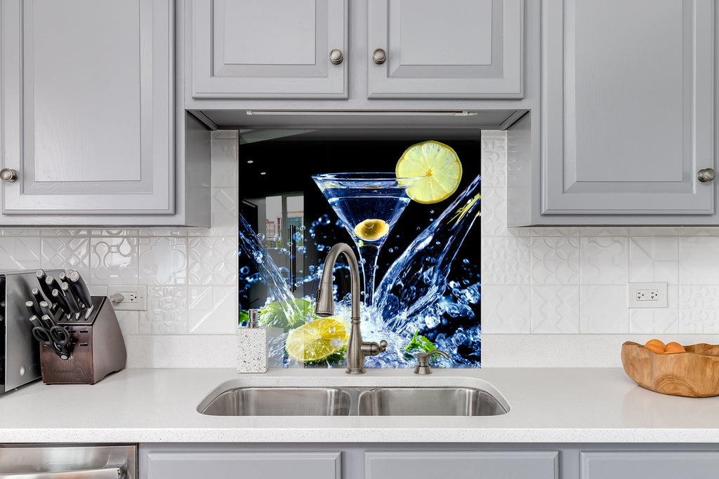 Luxury Martini Splash - Glass Kitchen Backsplash-BacksplashArtworks