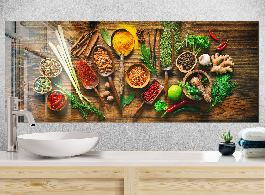 Spice Garden - Glass Kitchen Backsplash-BacksplashArtworks