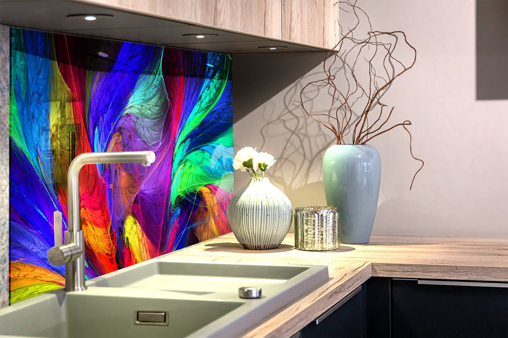 Vivid Spectrum Multicolor - Glass Kitchen Backsplash-BacksplashArtworks