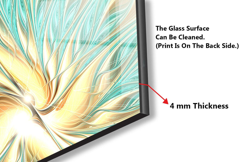 Golden Spiral Glow - Glass Kitchen Backsplash-BacksplashArtworks