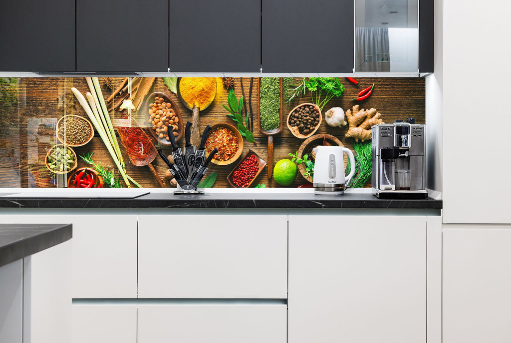 Spice Garden - Glass Kitchen Backsplash-BacksplashArtworks
