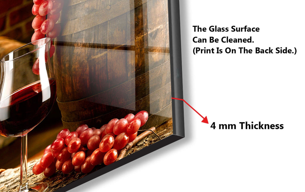 Rustic Wine & Grapes Glass Kitchen Backsplash – Vintage Vineyard Decor-BacksplashArtworks