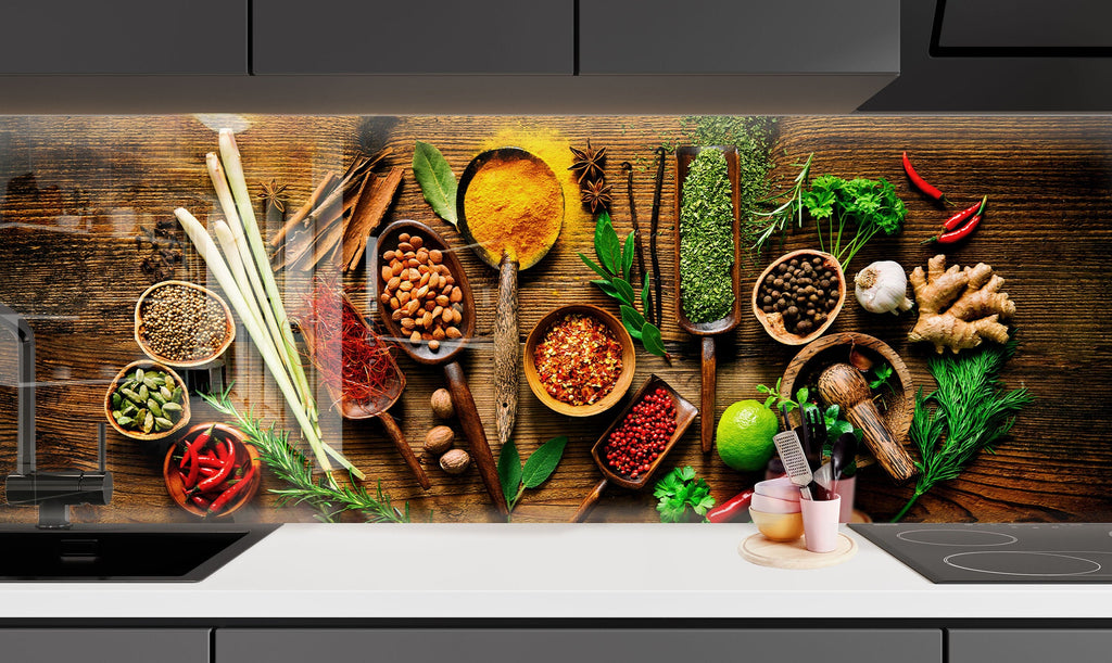 Spice Garden - Glass Kitchen Backsplash-BacksplashArtworks