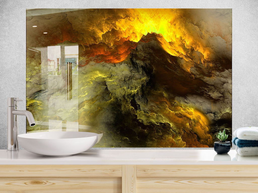 Fiery Storm - Glass Kitchen Backsplash-BacksplashArtworks