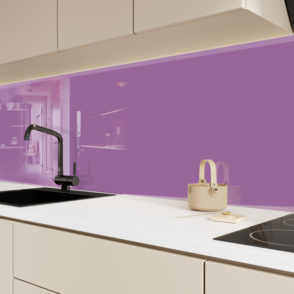 Dusty Plum - Tempered Glass Kitchen Backsplash-BacksplashArtworks