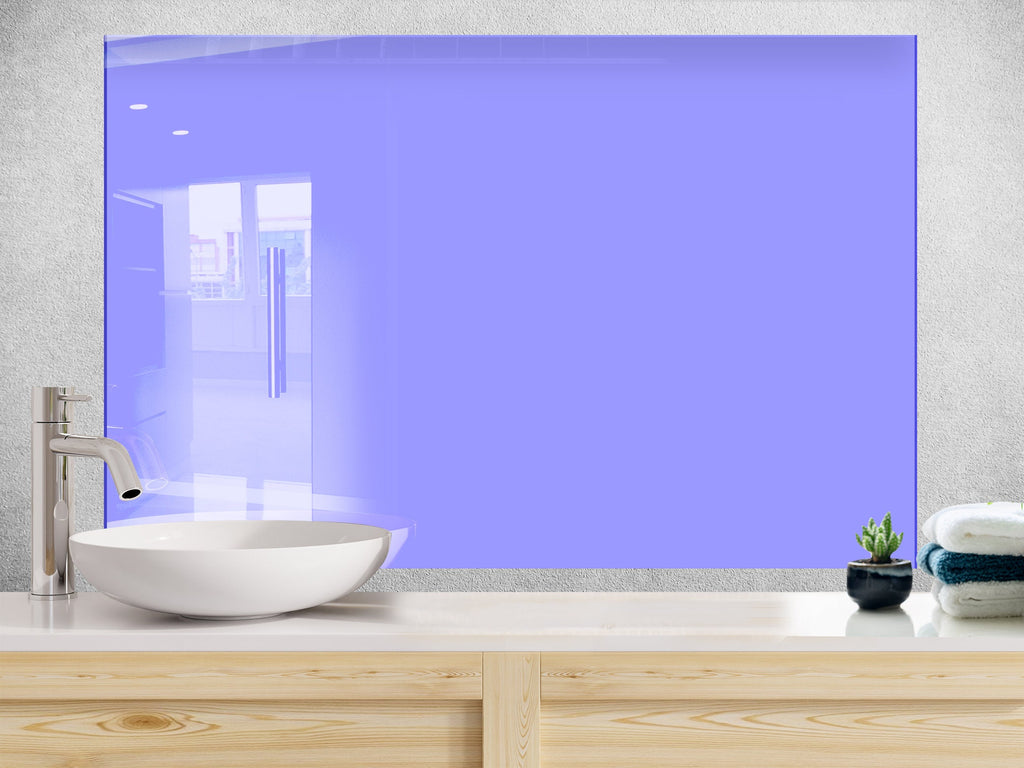 Pastel Blue - Tempered Glass Kitchen Backsplash-BacksplashArtworks
