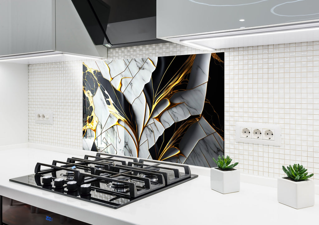 Abstract Tempered Glass Backsplash-BacksplashArtworks
