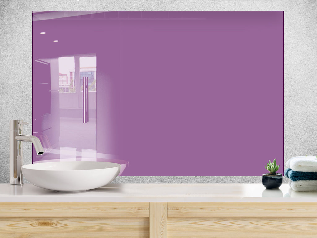 Dusty Plum - Tempered Glass Kitchen Backsplash-BacksplashArtworks