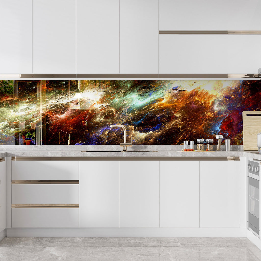 Abstract Tempered Glass Backsplash-BacksplashArtworks