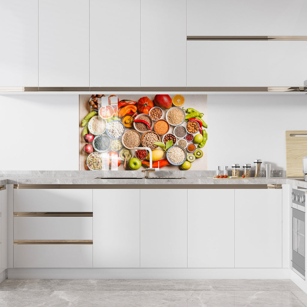 Fresh Harvest - Tempered Glass Kitchen Backsplash-BacksplashArtworks