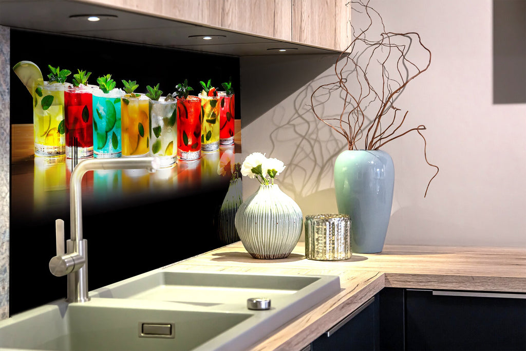 Vibrant Cocktail - Glass Kitchen Backsplash-BacksplashArtworks