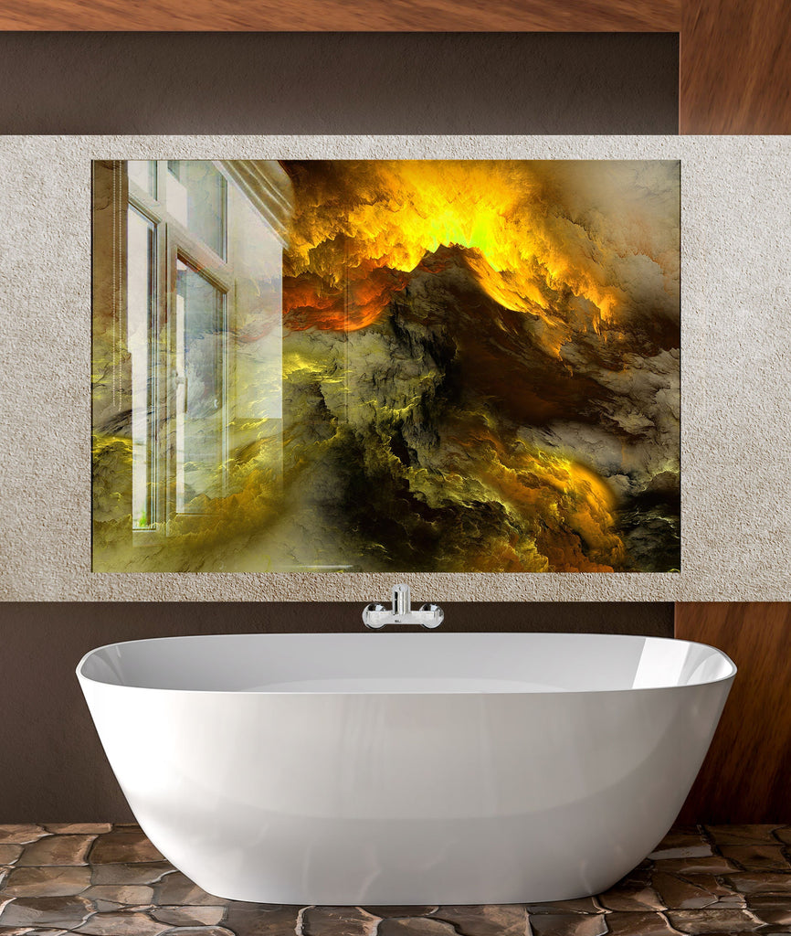 Fiery Storm - Glass Kitchen Backsplash-BacksplashArtworks