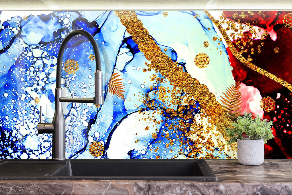Abstract Tempered Glass Backsplash-BacksplashArtworks