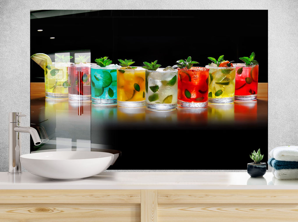 Vibrant Cocktail - Glass Kitchen Backsplash-BacksplashArtworks
