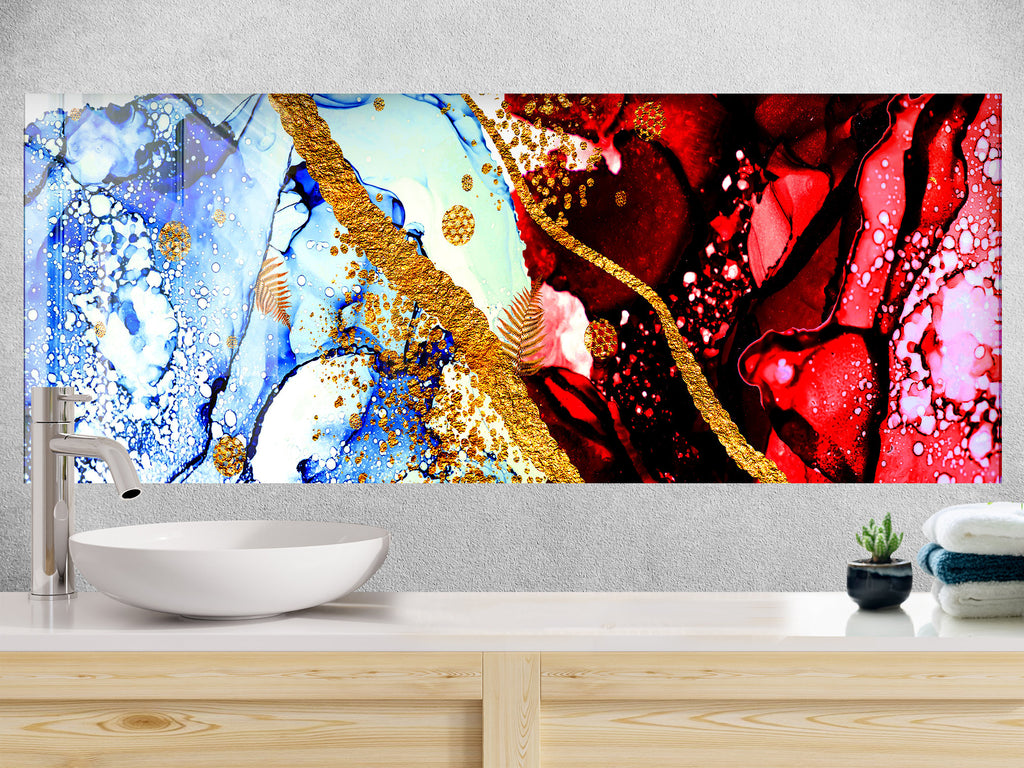 Abstract Tempered Glass Backsplash-BacksplashArtworks