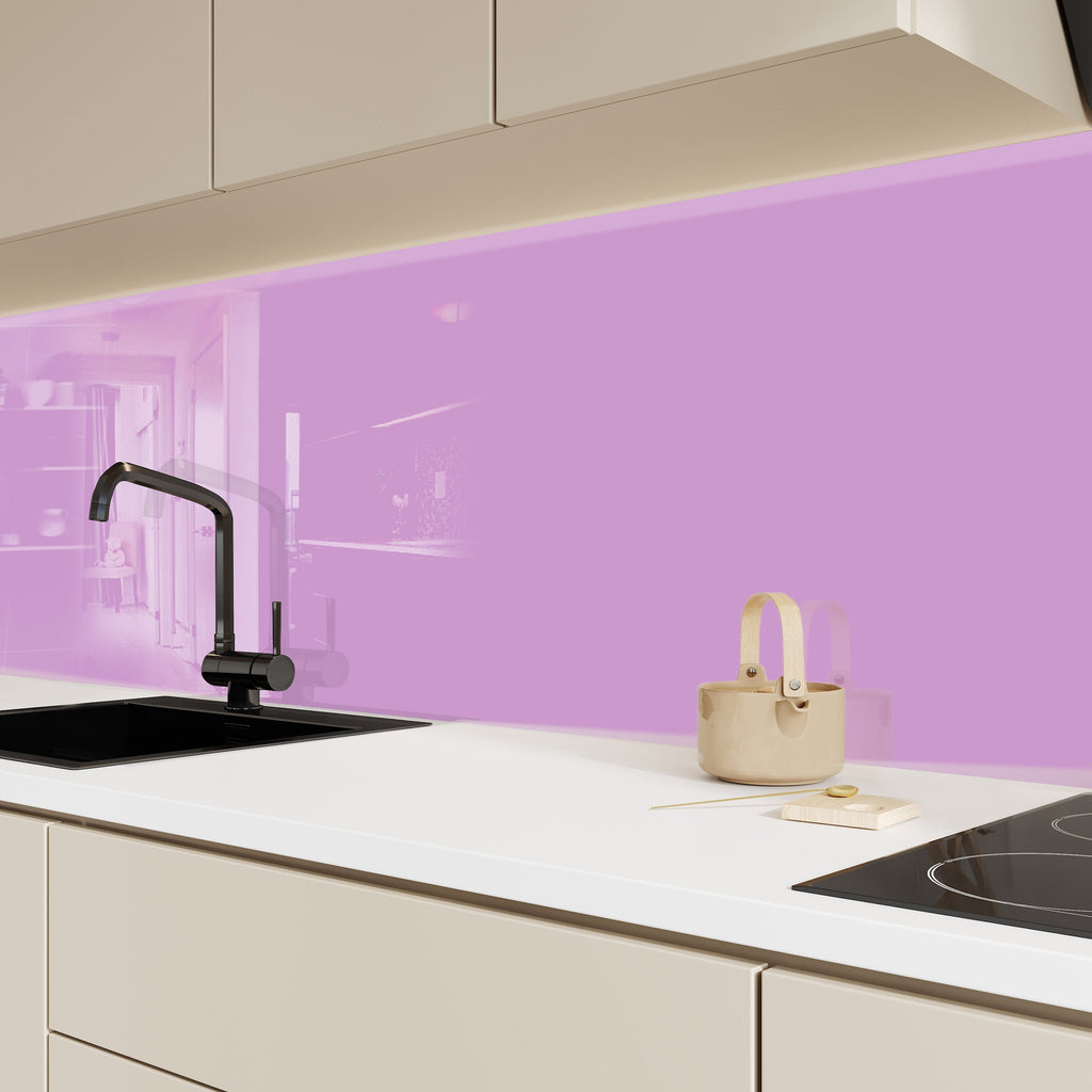 Pale Purple - Tempered Glass Kitchen Backsplash-BacksplashArtworks