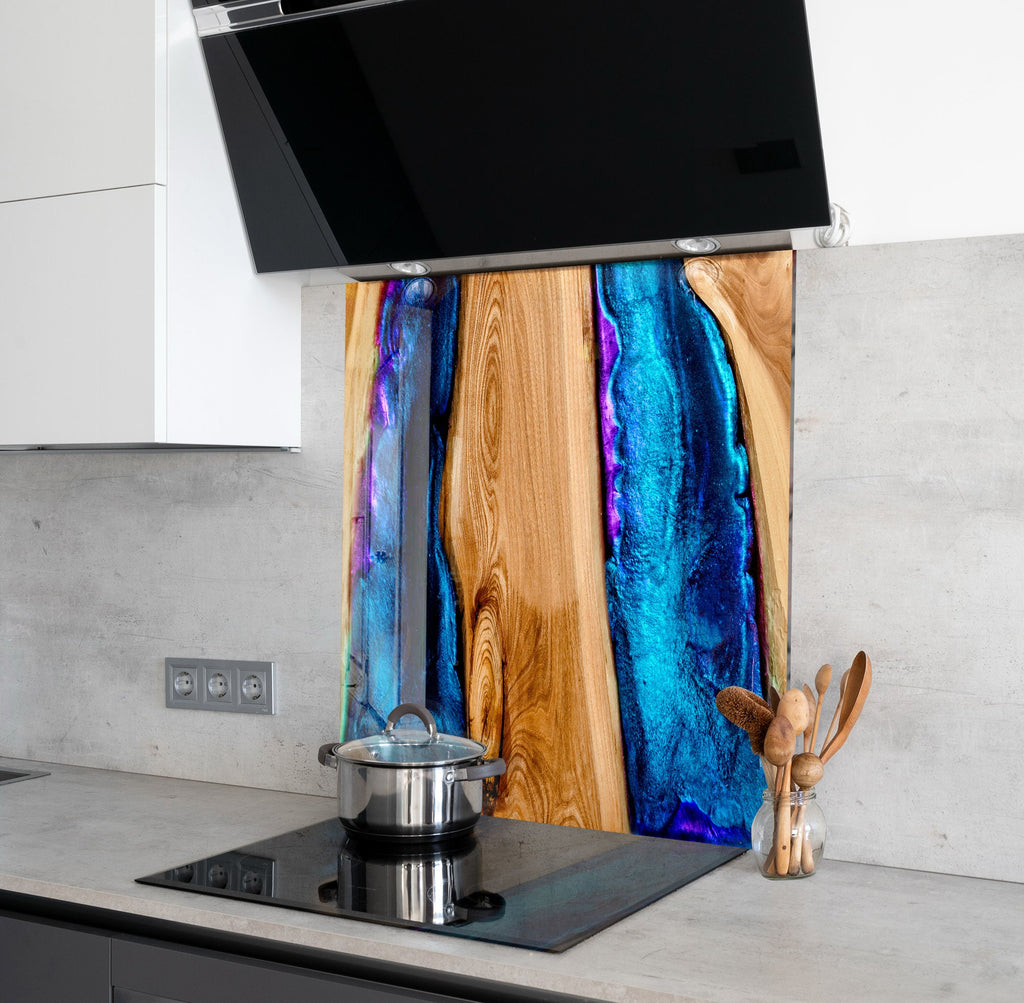 Abstract Tempered Glass Backsplash-BacksplashArtworks