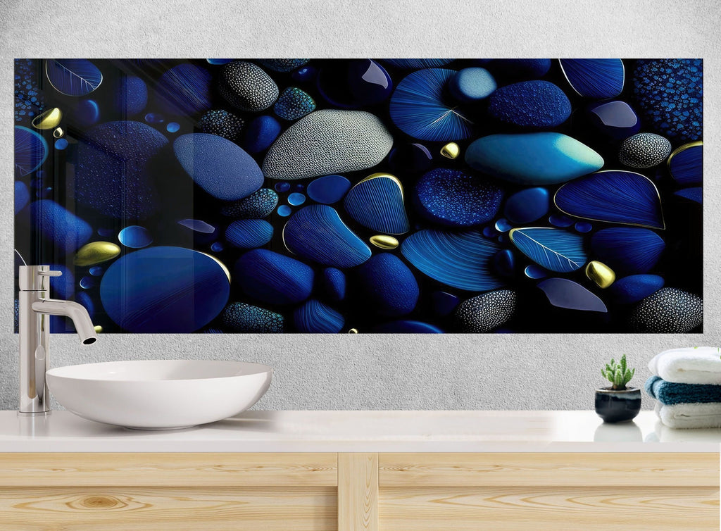 Zen Spa Stones Tempered Glass Backsplash-BacksplashArtworks