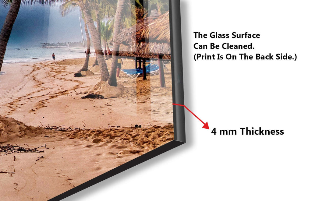 Tropical Beach Sunset Wall Art - Glass Kitchen Backsplash-BacksplashArtworks