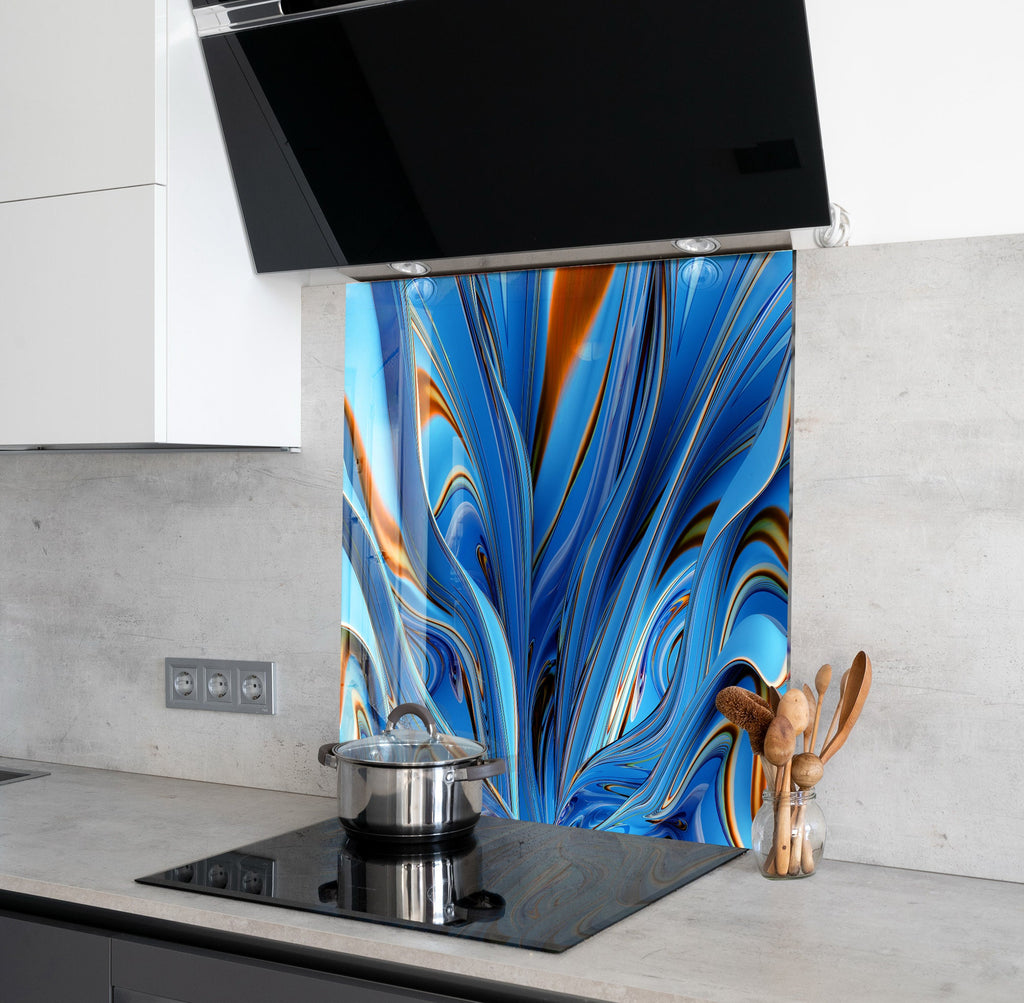 Abstract Tempered Glass Backsplash-BacksplashArtworks