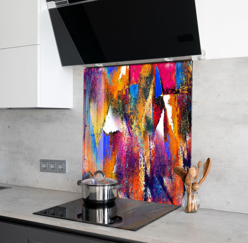 Abstract Tempered Glass Backsplash-BacksplashArtworks