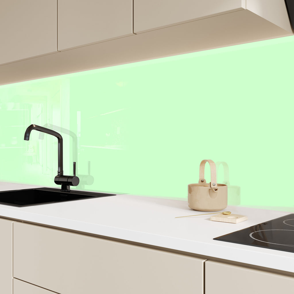 Ghost Green - Tempered Glass Kitchen Backsplash-BacksplashArtworks