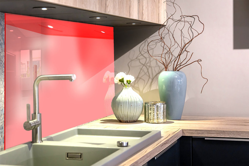 Soft Pink - Tempered Glass Kitchen Backsplash-BacksplashArtworks