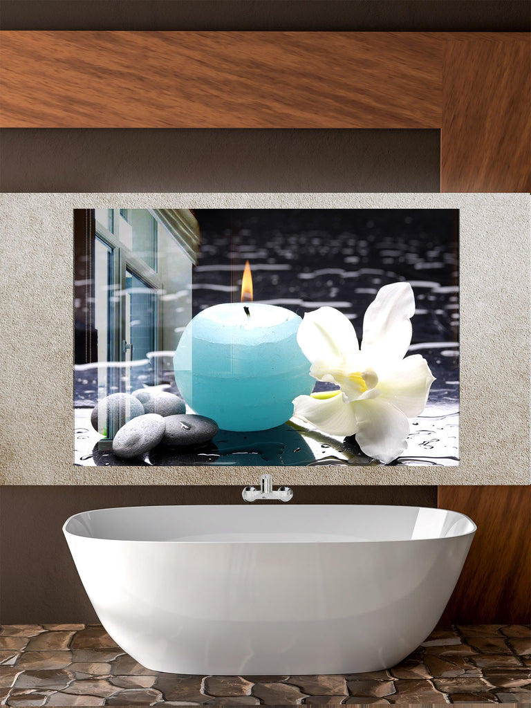 Zen Spa Stones Tempered Glass Backsplash-BacksplashArtworks