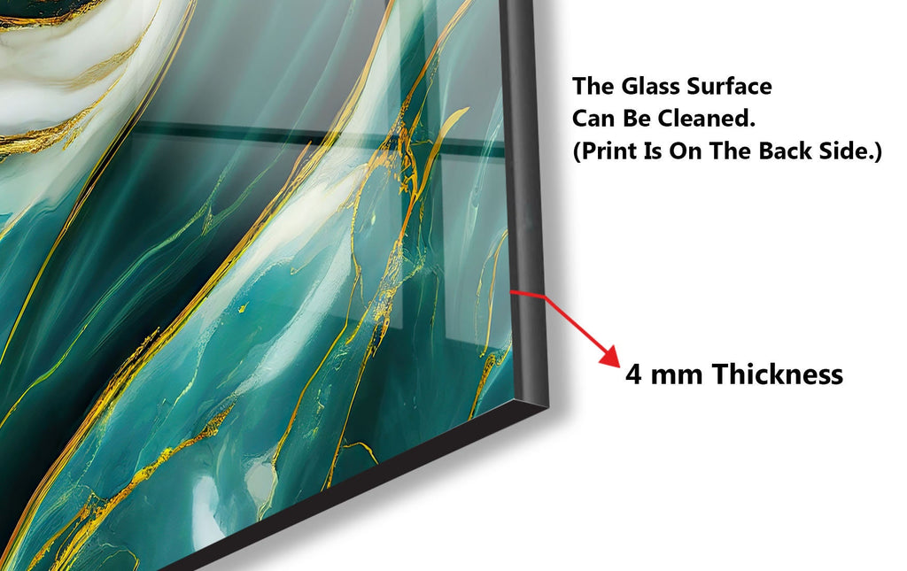 Emerald Waves - Glass Kitchen Backsplash-BacksplashArtworks