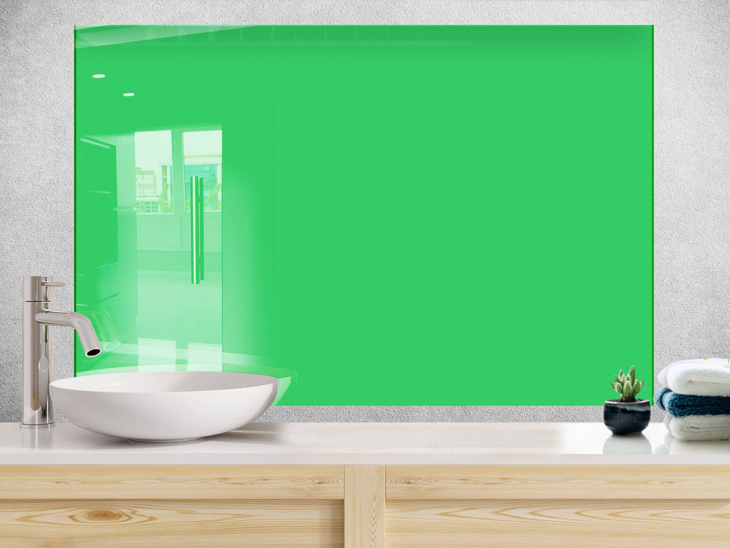 Light Green - Tempered Glass Kitchen Backsplash-BacksplashArtworks