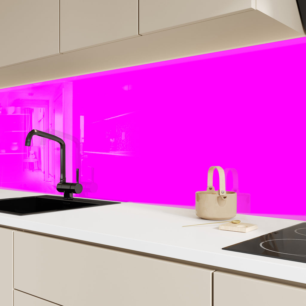 Neon Pink - Glass Kitchen Backsplash-BacksplashArtworks