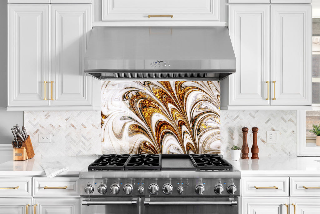 Abstract Tempered Glass Backsplash-BacksplashArtworks