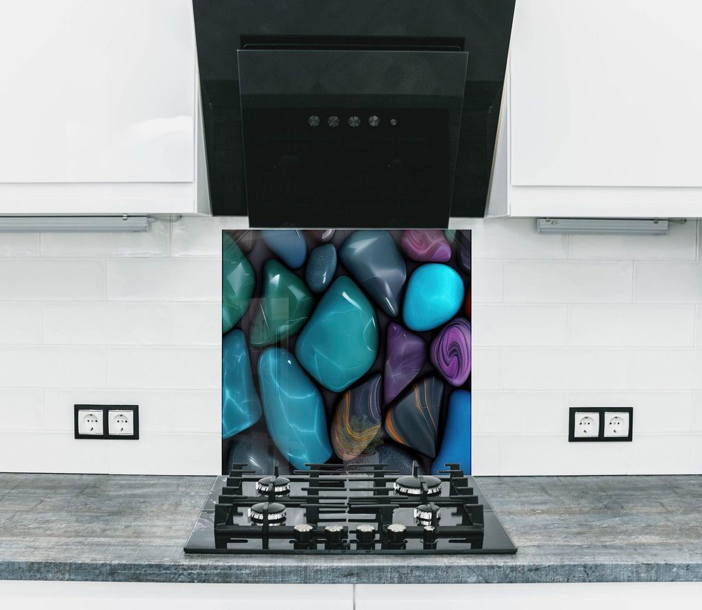 Zen & Spa Stones Tempered Glass Backsplash-BacksplashArtworks