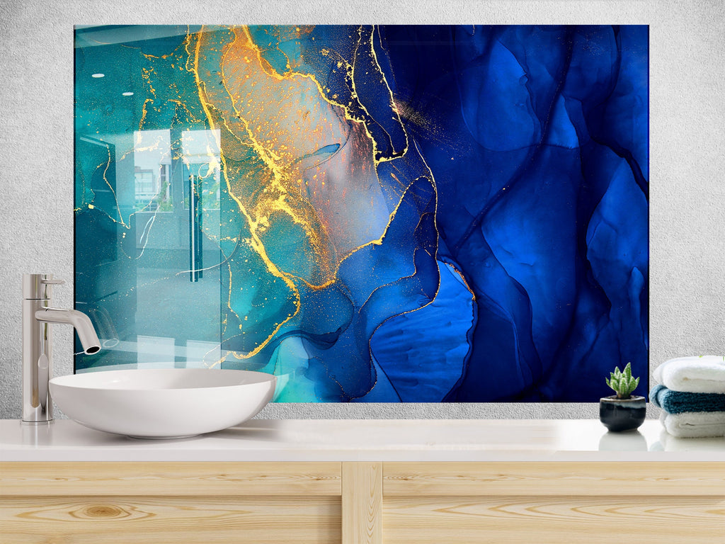 Abstract Tempered Glass Backsplash-BacksplashArtworks