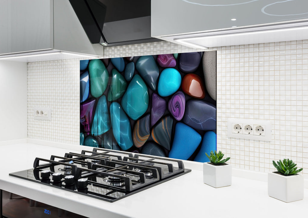 Zen & Spa Stones Tempered Glass Backsplash-BacksplashArtworks