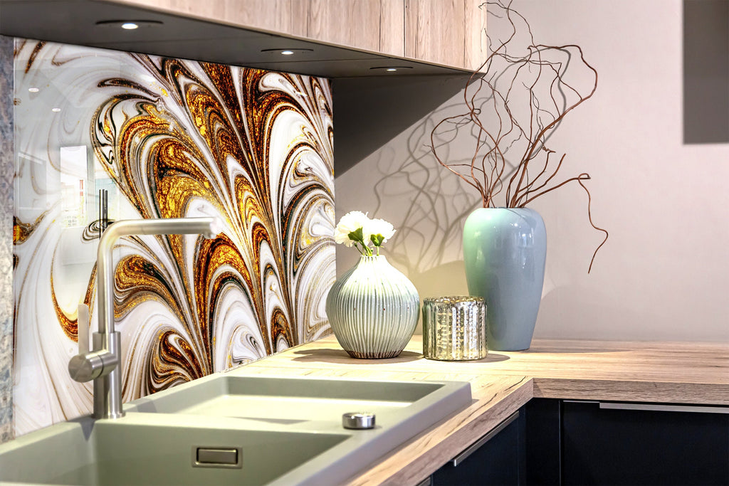 Abstract Tempered Glass Backsplash-BacksplashArtworks