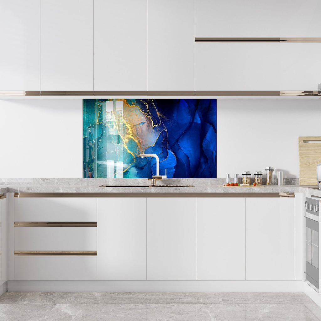 Abstract Tempered Glass Backsplash-BacksplashArtworks