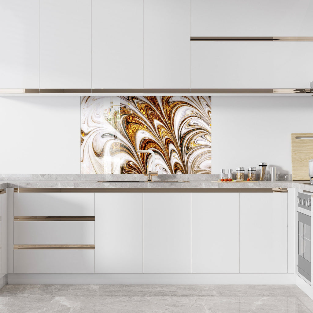 Abstract Tempered Glass Backsplash-BacksplashArtworks