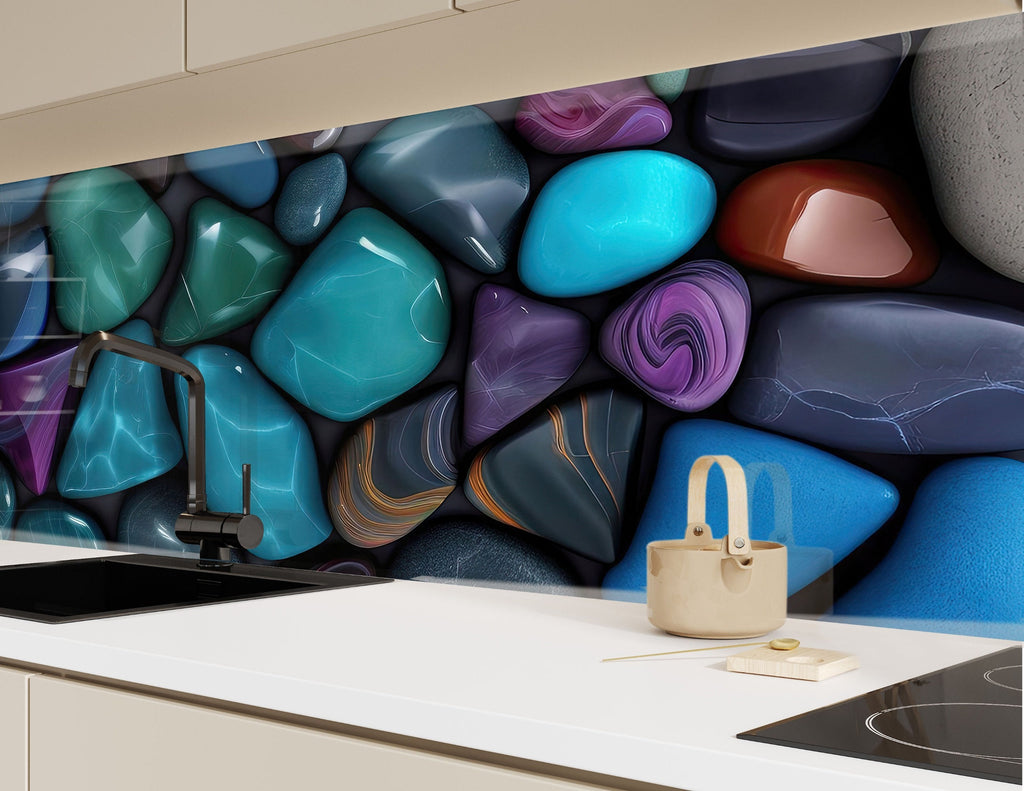 Zen & Spa Stones Tempered Glass Backsplash-BacksplashArtworks