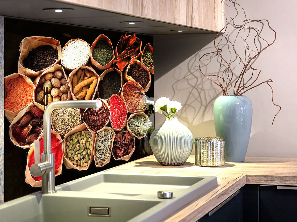 Spice Market - Glass Kitchen Backsplash-BacksplashArtworks