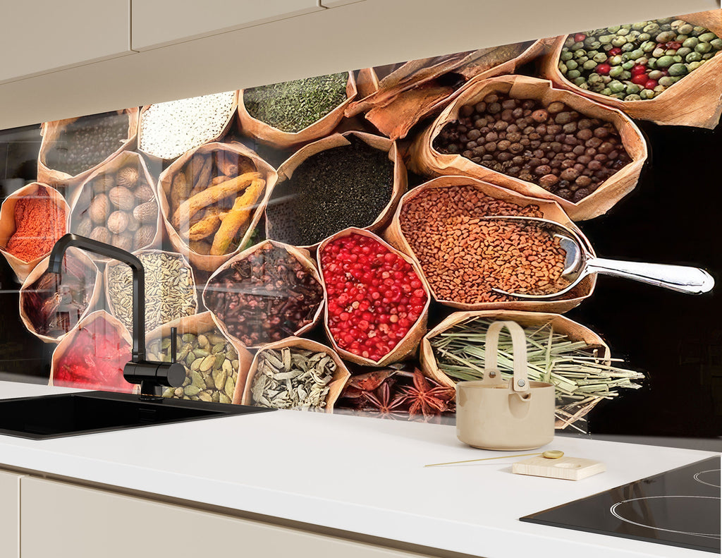 Spice Market - Glass Kitchen Backsplash-BacksplashArtworks