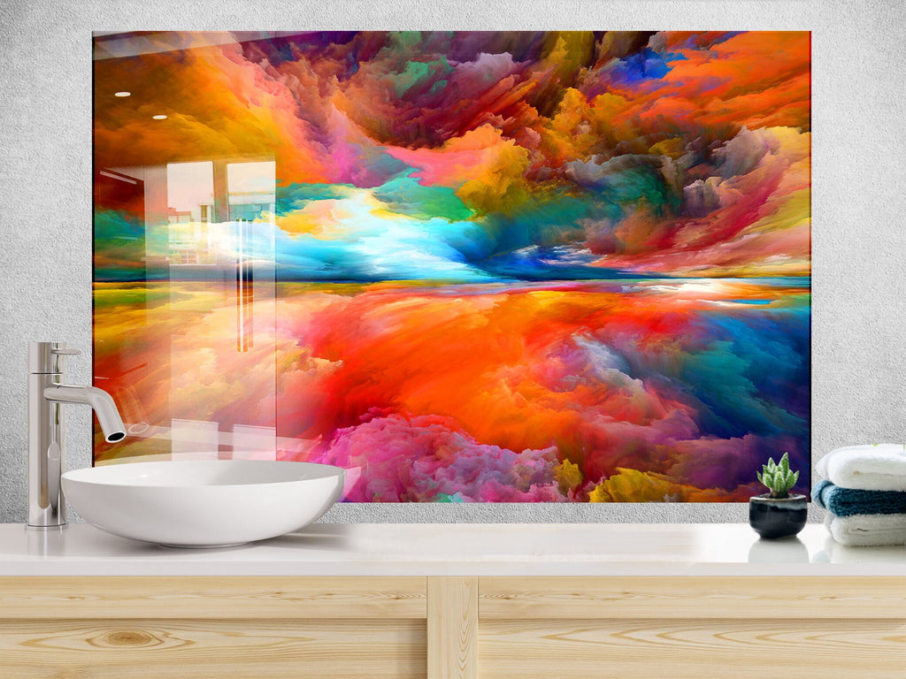 Abstract Tempered Glass Backsplash-BacksplashArtworks