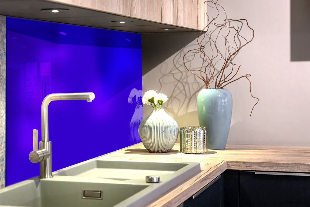 Storm Blue - Tempered Glass Kitchen Backsplash-BacksplashArtworks