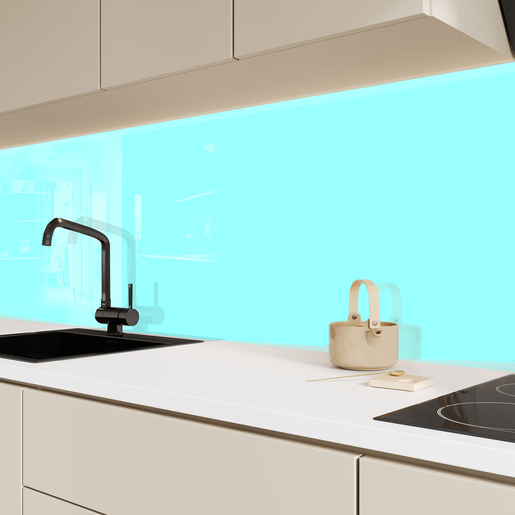 Ice Blue - Tempered Glass Backsplash-BacksplashArtworks