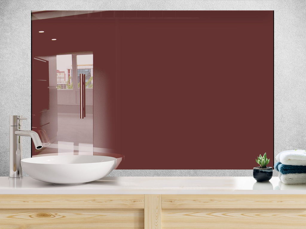 Deep Mahogany - Glass Kitchen Backsplash-BacksplashArtworks