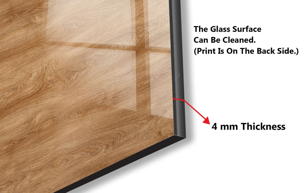 Natural Oak Wood - Glass Kitchen Backsplash-BacksplashArtworks